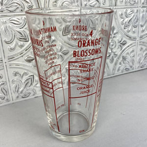 Vintage Federal Glass Cocktail Mixer Mixed Drink Shaker with Recipes - MCM